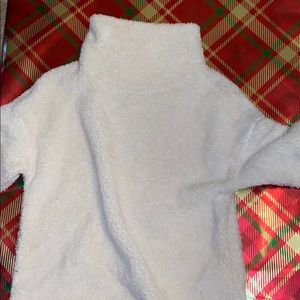 Fuzzy White Turtle Neck Sweatshirt